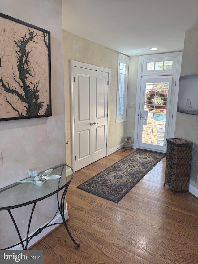 entryway featuring hardwood / wood-style floors