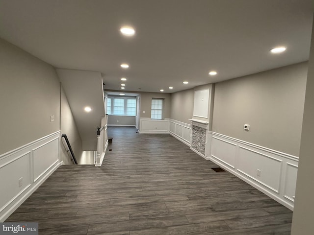 interior space featuring dark hardwood / wood-style flooring