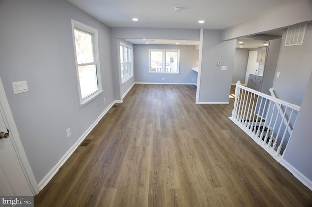 interior space featuring dark wood-type flooring