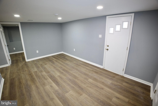 foyer with hardwood / wood-style flooring