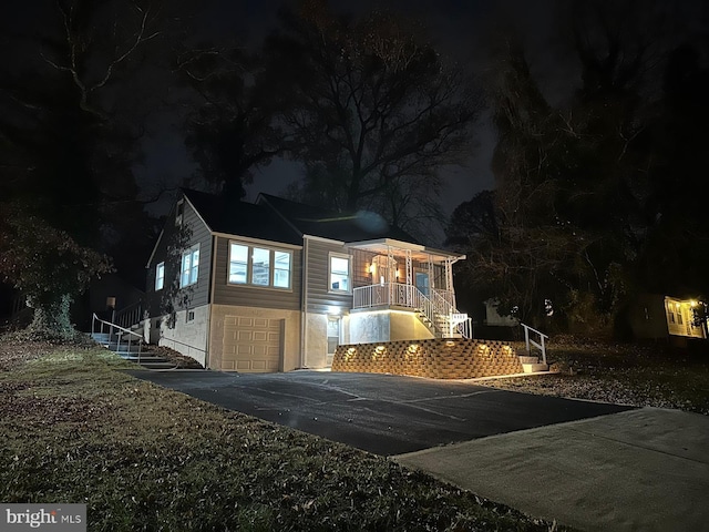 exterior space featuring a garage