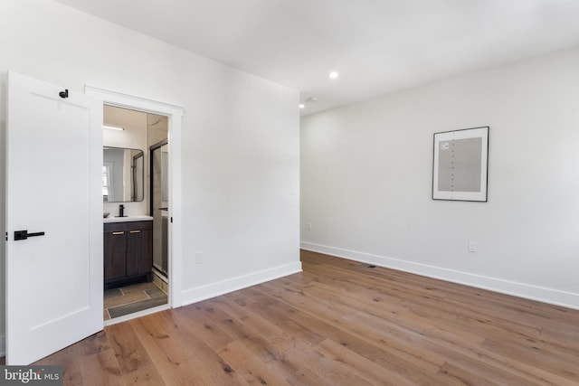 empty room featuring light wood-type flooring