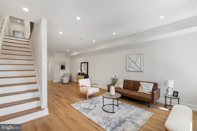 living room featuring light hardwood / wood-style flooring