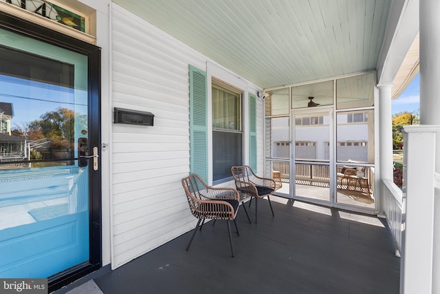 view of sunroom