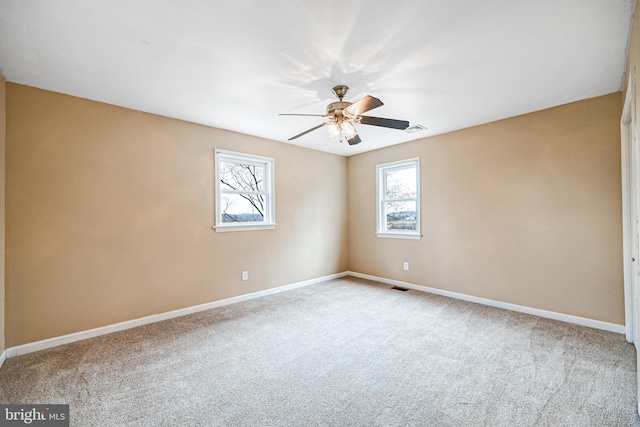 view of carpeted spare room