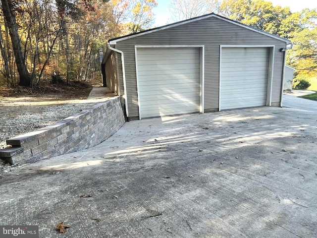 view of garage