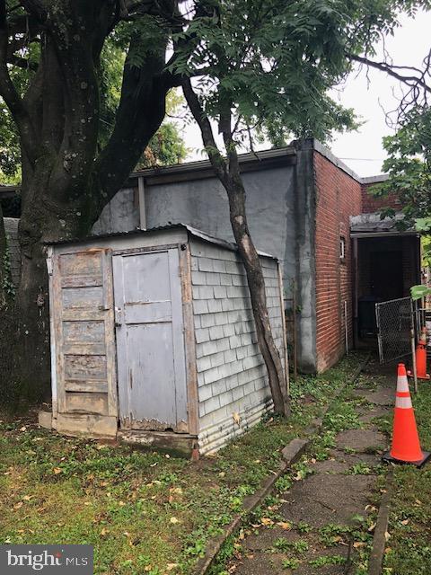 view of shed
