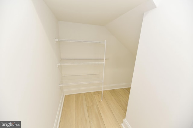 walk in closet featuring hardwood / wood-style floors