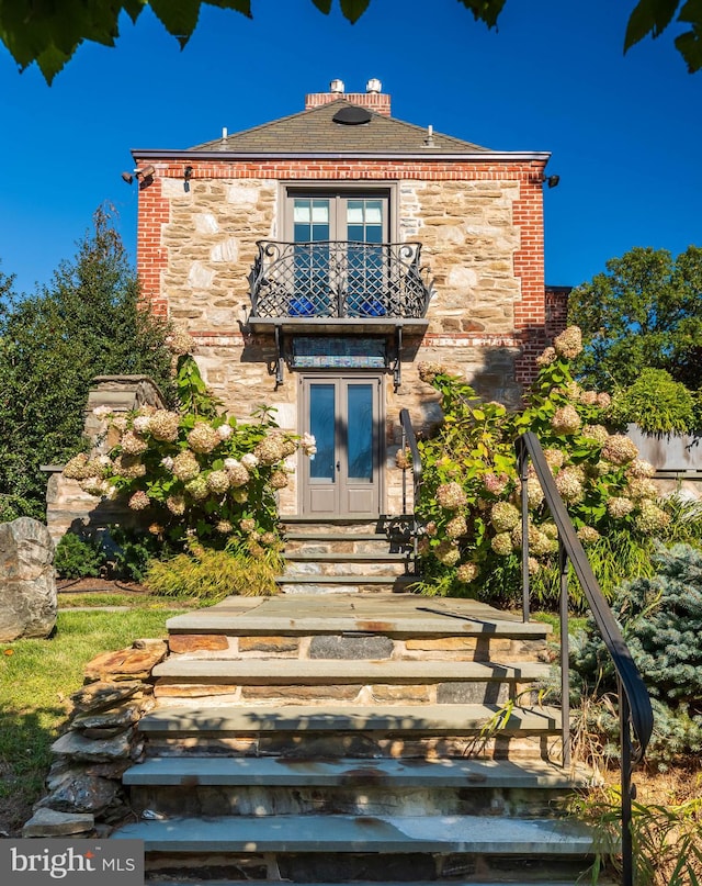 view of front of home with french doors