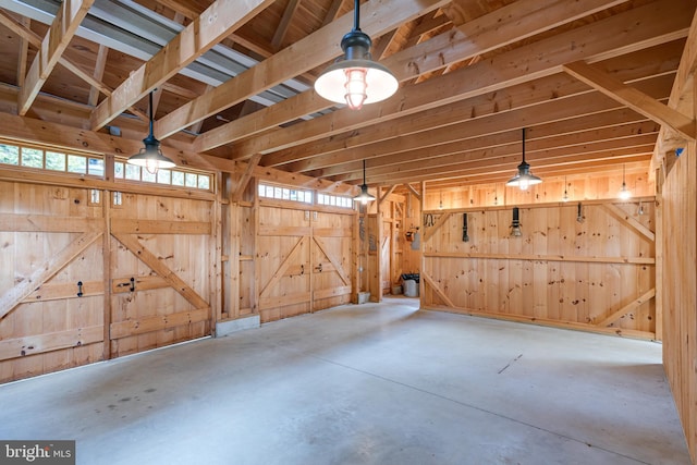 interior space with wood walls