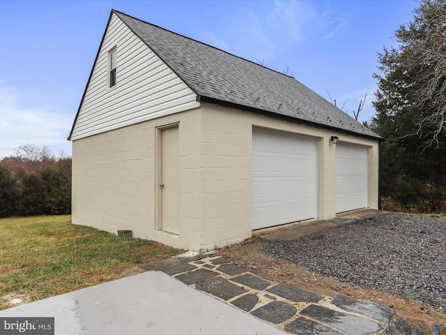 view of garage