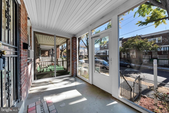 view of unfurnished sunroom