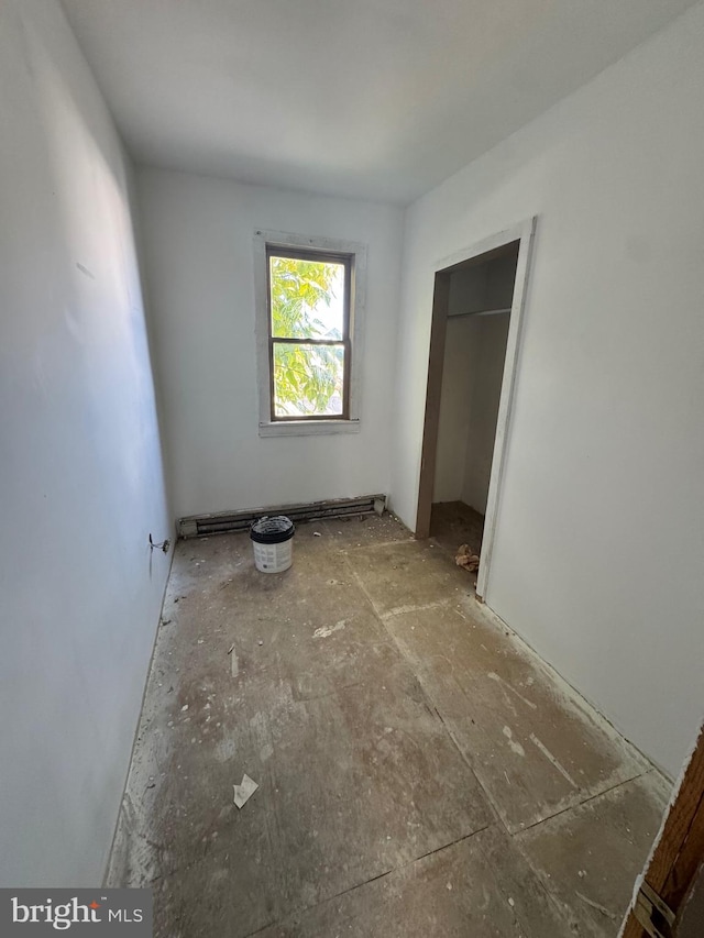 unfurnished bedroom with a closet