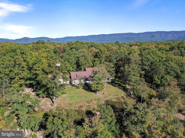 drone / aerial view with a mountain view