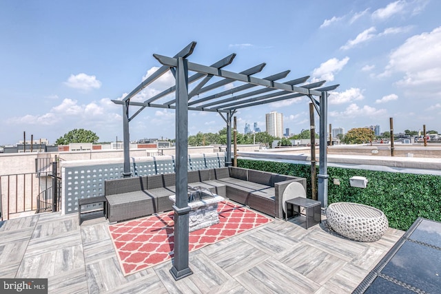 view of patio with a pergola