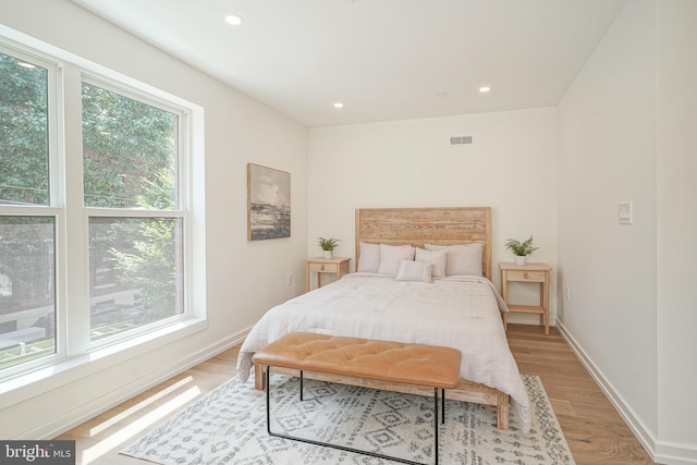 bedroom featuring light wood-type flooring