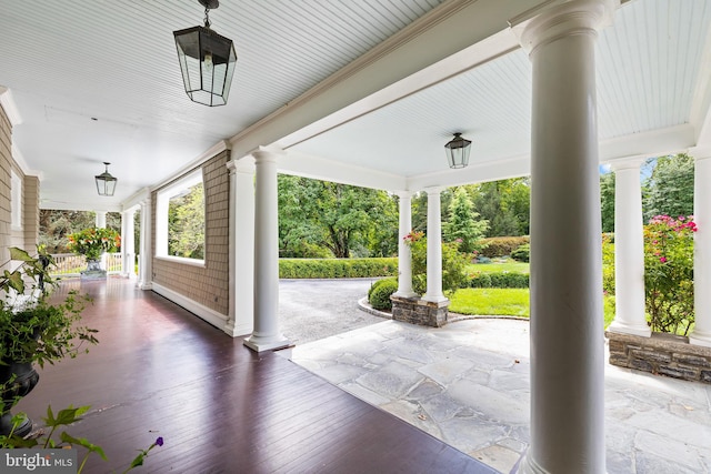 view of patio featuring covered porch