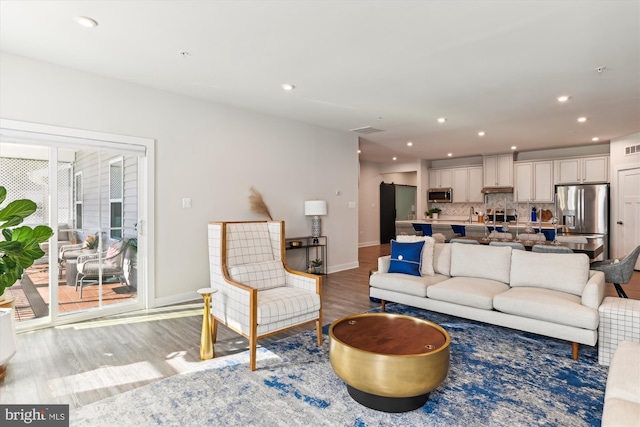 living room featuring hardwood / wood-style floors