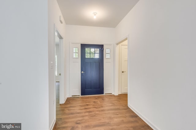 entryway with light wood-type flooring