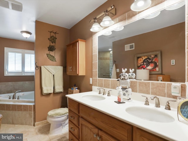 150 Depot Mills Dr, Gerrardstown, WV 25420 - bathroom with a bath, tile patterned flooring, a sink, and visible vents