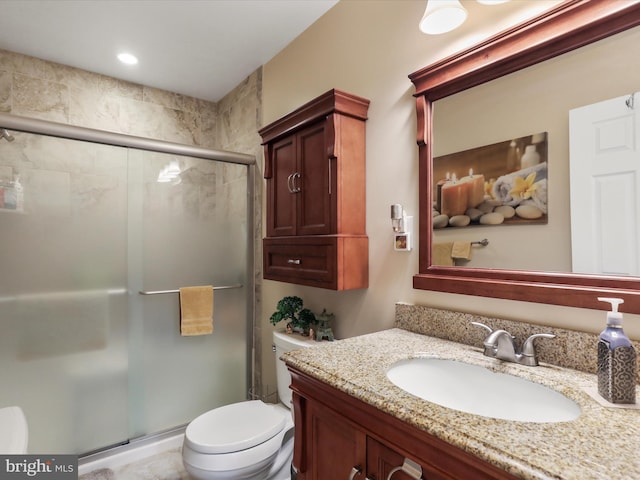 150 Depot Mills Dr, Gerrardstown, WV 25420 - bathroom with vanity, toilet, and a stall shower