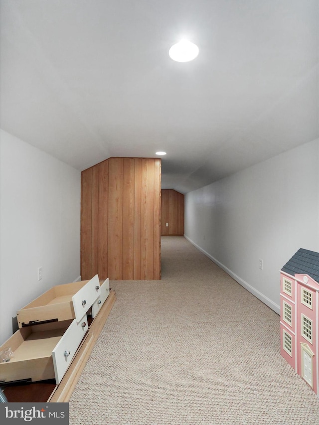 150 Depot Mills Dr, Gerrardstown, WV 25420 - additional living space featuring vaulted ceiling, carpet flooring, and baseboards