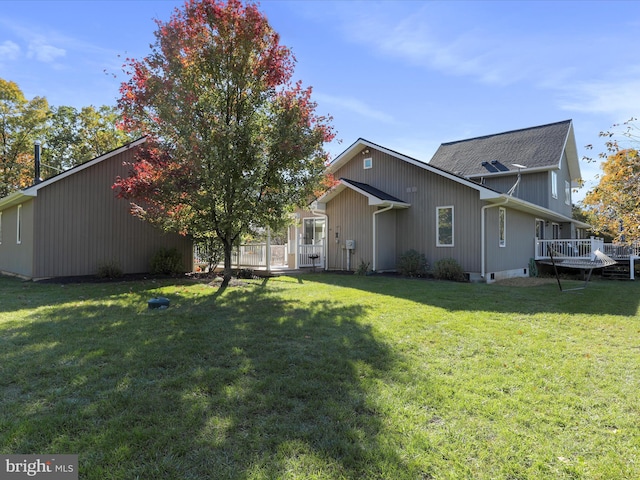 150 Depot Mills Dr, Gerrardstown, WV 25420 - back of house with a yard and a deck