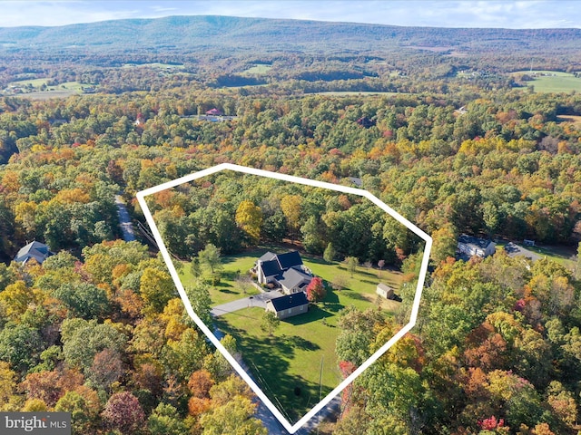 150 Depot Mills Dr, Gerrardstown, WV 25420 - bird's eye view with a wooded view