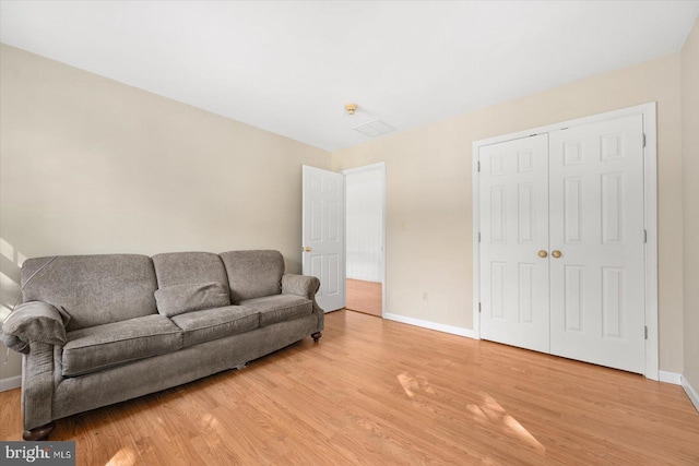 living room with hardwood / wood-style floors