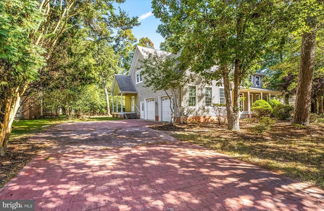 view of front of home with a garage