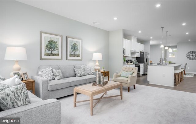 living room featuring hardwood / wood-style flooring