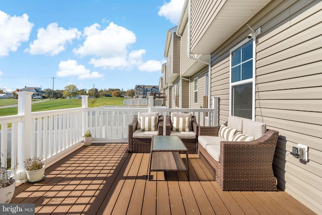 deck with an outdoor living space