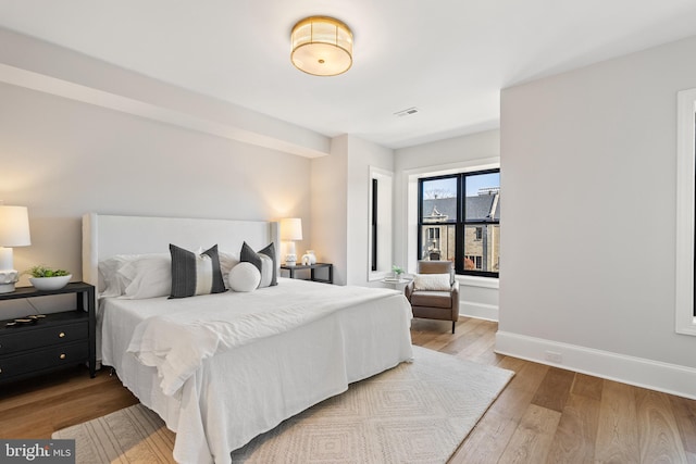 bedroom featuring light hardwood / wood-style flooring