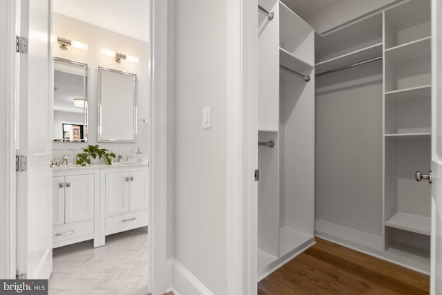 spacious closet with sink