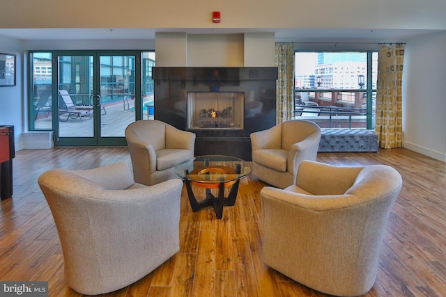 living room featuring hardwood / wood-style flooring