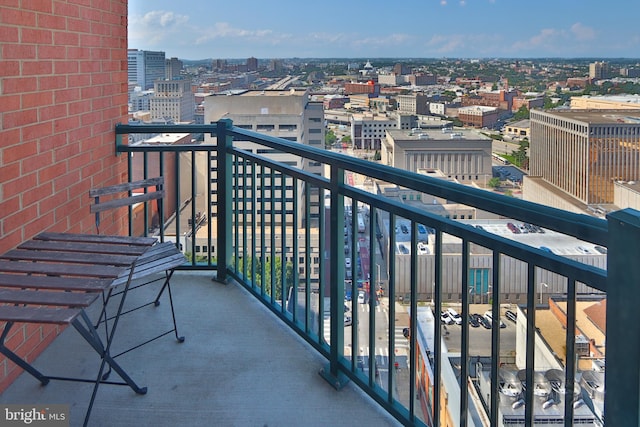 balcony featuring a view of city