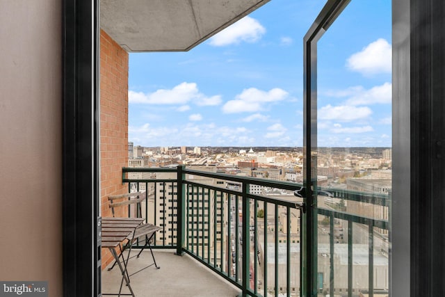 balcony with a city view
