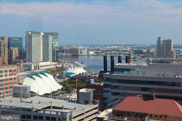 view of city featuring a water view