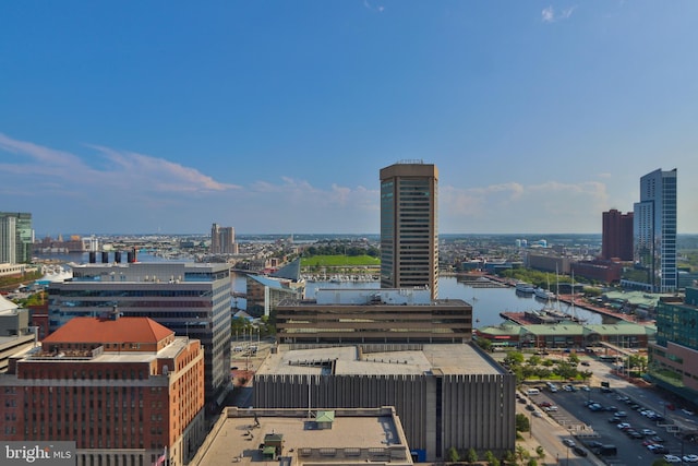 city view with a water view