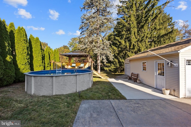 view of yard with a gazebo and a patio area