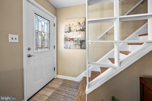 doorway to outside featuring hardwood / wood-style floors