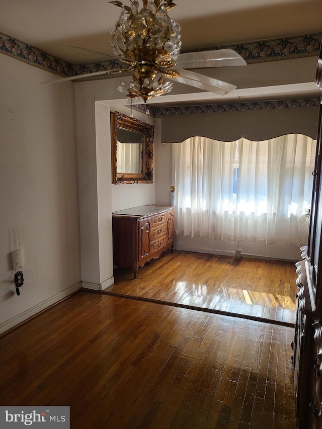 interior space with hardwood / wood-style flooring