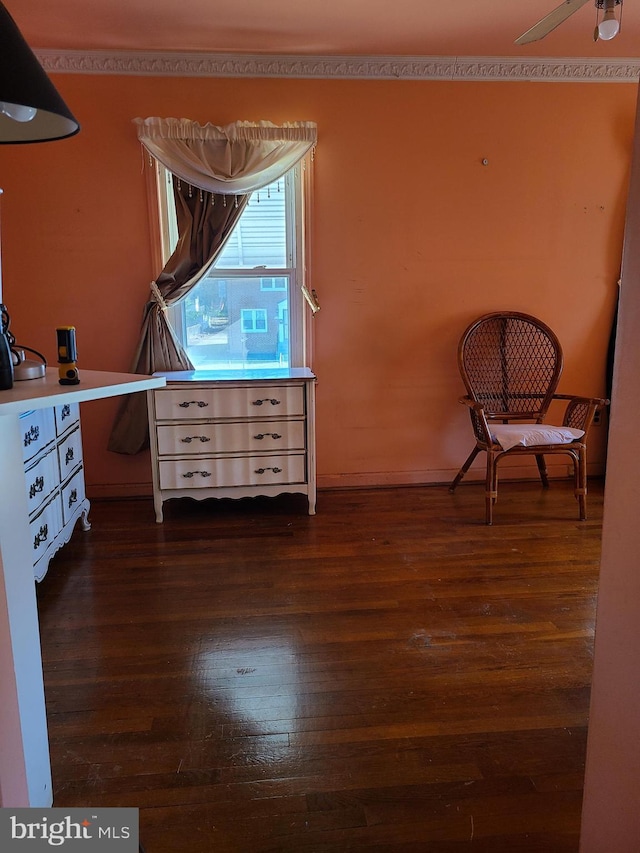 unfurnished room featuring dark hardwood / wood-style flooring