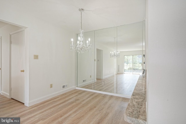 unfurnished dining area featuring light hardwood / wood-style floors