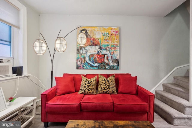 living room featuring hardwood / wood-style floors