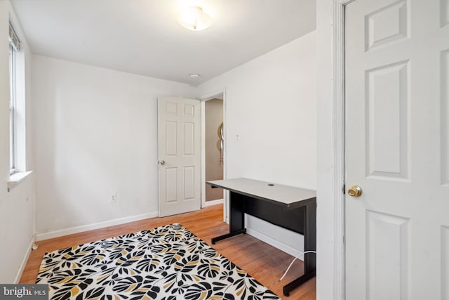 interior space with light hardwood / wood-style floors