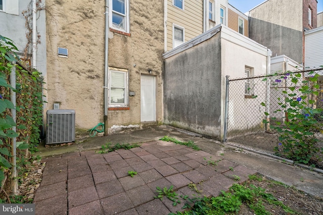 view of patio / terrace featuring central AC unit