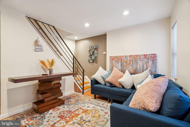 living room featuring wood-type flooring