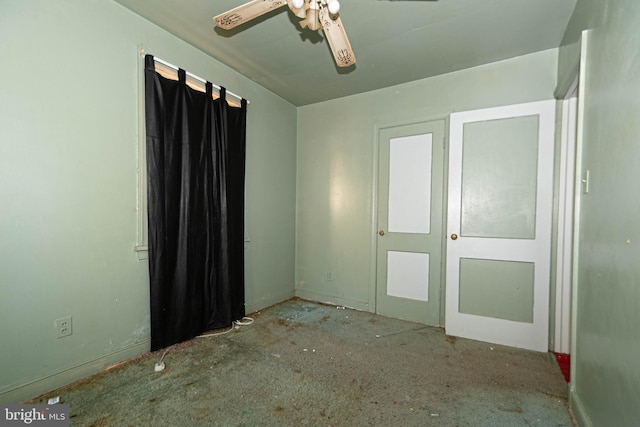 unfurnished bedroom with ceiling fan