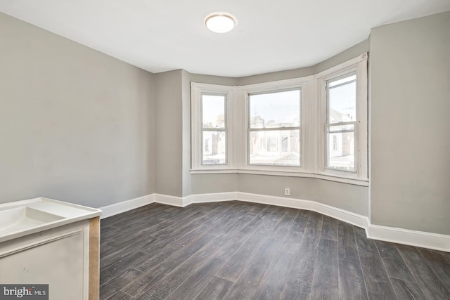 empty room featuring dark hardwood / wood-style floors